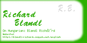 richard blandl business card